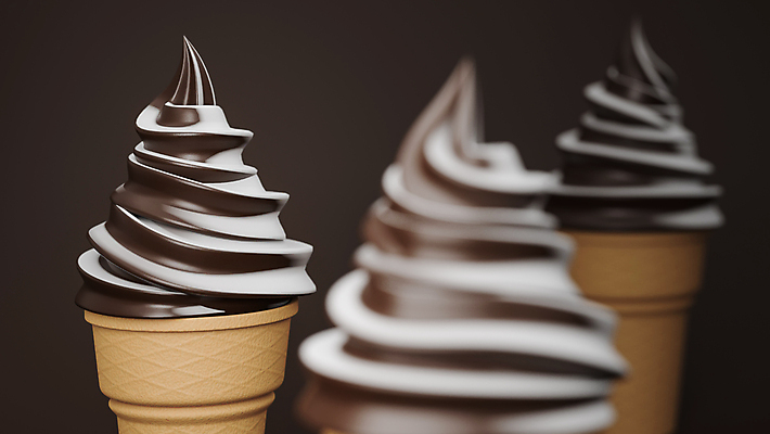 포토 JPG 해외이미지 백그라운드 사람없음 갈색 3D 콘아이스크림 소프트아이스크림 초코맛 해외포토 컬러 아이스크림 초콜릿 맛 디지털합성 파일형식 이미지허브