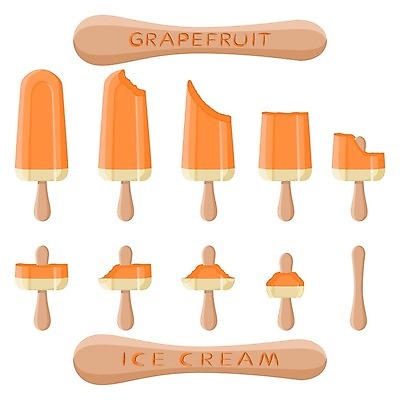 EPS 해외이미지 일러스트 아이스크림 디저트 사람없음 세트 주황색 막대기 해외일러스트 음식 컬러 파일형식 벡터 이미지허브