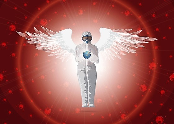 EPS 해외이미지 캐릭터 디자인 백그라운드 컨셉 일러스트 천사 건강 병원 경고 가면 사람 약 건강관리 중국 의사 열 호흡기관 바이러스 보호 질병 위험 만화 예방 감염 경보 고립 그만 돌봄 백신 전염병 해외일러스트 일러캐릭터 아시아 의학 모션 관리 의료진 장기_의학 파일형식 벡터 이미지허브