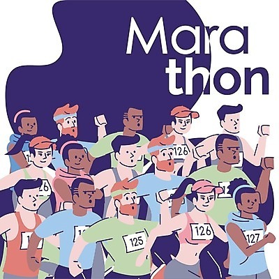 EPS 해외이미지 여자 남자 일러스트 여러명 상반신 성인 운동복 달리기 경쟁 마라톤 마라톤선수 성인만 해외일러스트 옷 다수 컨셉 모션 사람 경기 육상스포츠 육상선수 파일형식 벡터 이미지허브