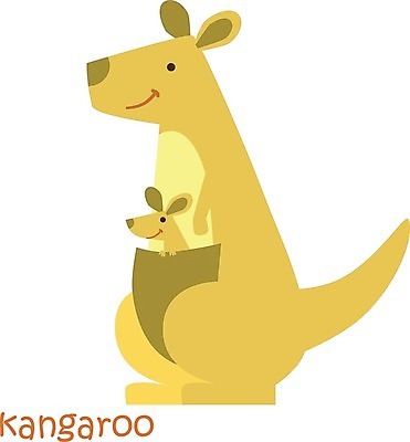 EPS 해외이미지 두마리 일러스트 사람없음 귀여움 캥거루캐릭터 해외일러스트 동물캐릭터 컨셉 2 캥거루 파일형식 벡터 이미지허브