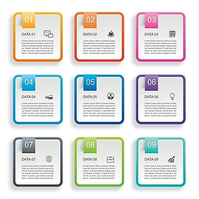 EPS 해외이미지 템플릿 디자인 배너 종이 백그라운드 일러스트 비즈니스 성공 추상 그래픽 세트 숫자 꼬리표 라벨 자료 인포그래픽 정보 성장 바 9 발표 플랫 사인 메뉴 보고서 옵션 레이아웃 종이접기 인덱스 직사각형 단계 방법 엘리먼트 타임라인 해외일러스트 도형 문자 컨셉 무늬 프레임 접기 파일형식 벡터 이미지허브