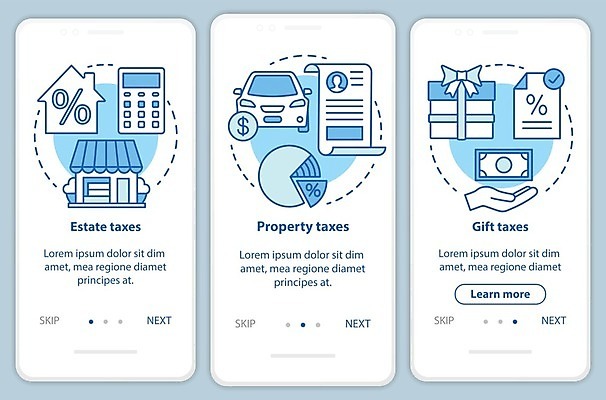 EPS 해외이미지 템플릿 디자인 배너 일러스트 비즈니스 텍스트 선물 사람없음 그래픽 금융 파란색 디지털 인포그래픽 퍼센트 재산 어플리케이션 메뉴 레이아웃 페이지 온라인 타입 단계 UI 세금 수입 요금 인터페이스 과세 해외일러스트 컬러 경제 특수기호 파일형식 벡터 이미지허브