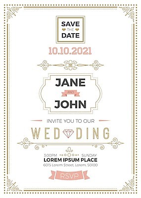 EPS 해외이미지 템플릿 리본 결혼 일러스트 결혼식 사람없음 흰색 우아함 청첩장 다이아몬드 해외일러스트 컬러 컨셉 카드_감사 이벤트 보석 파일형식 벡터 이미지허브