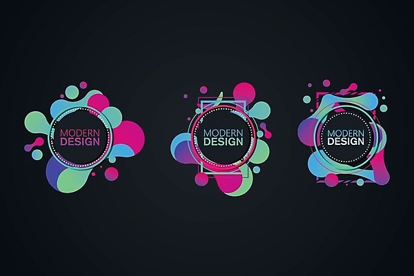 EPS 해외이미지 디자인 일러스트 프레임 사람없음 그래픽 세트 컬러풀 원형 그라데이션 기하학 해외일러스트 도형 컬러 무늬 파일형식 벡터 이미지허브