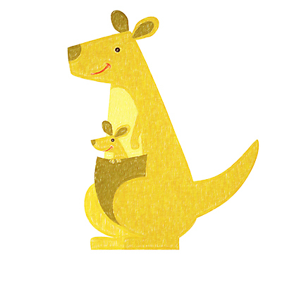 JPG 해외이미지 두마리 일러스트 사람없음 노란색 아기캥거루 해외일러스트 새끼 컬러 2 캥거루 파일형식 이미지허브