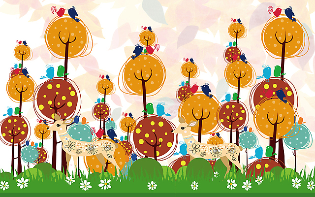 포토 JPG 해외이미지 나무 디자인 꽃 백그라운드 조류 사슴 사람없음 주황색 놀이방 어린이용 해외포토 식물 동물 컬러 포유류 파일형식 이미지허브