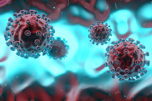 JPG 해외이미지 하늘색 의학 세포 사람없음 빨간색 3D 바이러스 전염병 코로나바이러스 델타변이바이러스 오미크론 해외포토 포토 컬러 파란색 질병 디지털합성 파일형식 이미지허브