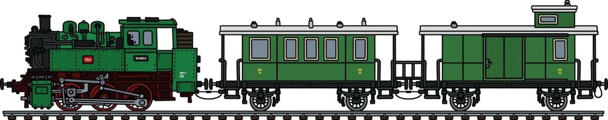 EPS 해외이미지 일러스트 교통시설 빨간색 초록색 검은색 기계 기차 수확 클래식 수증기 작음 만화 복고 탱크 승객 엔진 옛날 해외일러스트 육상교통 컬러 교통 컨셉 농업 대중교통 크기 시설 파일형식 벡터 이미지허브