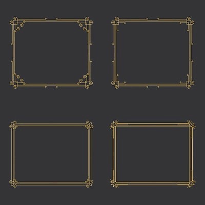 EPS 해외이미지 디자인 꽃 일러스트 프레임 사람없음 세트 사각형 해외일러스트 도형 식물 파일형식 벡터 이미지허브