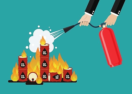 EPS 해외이미지 손 일러스트 비즈니스 모션 불 들기 신체부위 석유 소화기 기름통 화재진압 해외일러스트 자연요소 통 사람 안전장비 소방 화재 진압 파일형식 벡터 이미지허브