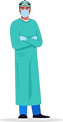 EPS 해외이미지 클립아트 캐릭터 1 디자인 남자 유니폼 일러스트 건강 병원 가면 서기 사람 20대 성인 30대 약 갈색 의사 수술 플랫 만화 묘사 문서 상업 심플 히스패닉 외과 고립 스타일 현실 디테일 해외일러스트 일러캐릭터 옷 컬러 의학 모션 청년 장년 의료진 파일형식 벡터 직업 이미지허브