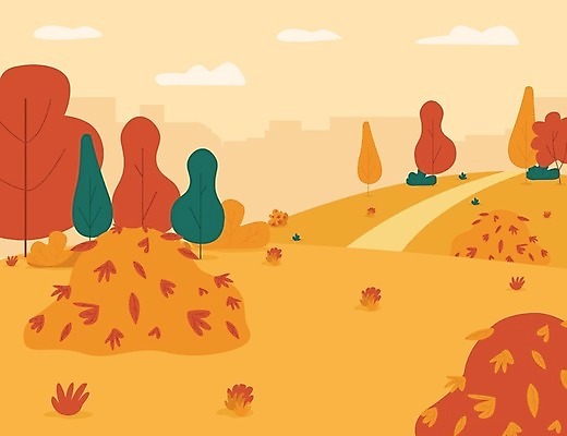 EPS 해외이미지 구름 백그라운드 낙엽 일러스트 단풍나무 풍경 사람없음 건물 주황색 산책로 가을 풀 언덕 무더기 해외일러스트 자연요소 나무 식물 건축물 계절 길 컬러 단풍 잎 파일형식 벡터 이미지허브