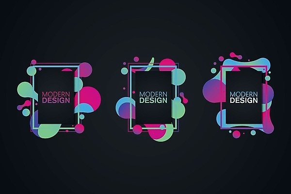 EPS 해외이미지 디자인 일러스트 프레임 사람없음 그래픽 세트 컬러풀 사각형 그라데이션 기하학 해외일러스트 도형 컬러 무늬 파일형식 벡터 이미지허브