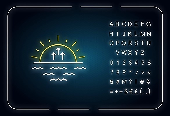EPS 해외이미지 바다 일러스트 사람없음 태양 일출 네온 해외일러스트 자연요소 노을 파일형식 벡터 이미지허브