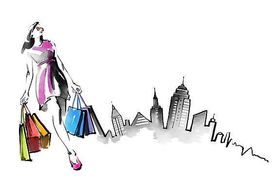 전신 PSD 여자 일러스트 캘리그라피 붓터치 한명 사람 빌딩 성인 쇼핑 선글라스 쇼핑백 도시 번짐 성인여자한명만 국내일러스트 1 안경 가방 건물 여자한명만 성인여자만 파일형식 효과