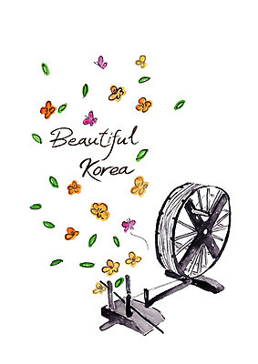 PSD 한국전통 꽃잎 일러스트 캘리그라피 붓터치 사람없음 풀잎 번짐 물레 국내일러스트 전통 꽃 잎 한국 풀_식물 파일형식 효과