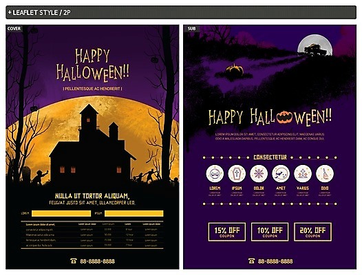 템플릿 ZIP 포스터 리플렛 초원 사람없음 세일 어둠 할로윈 보름달 야간 전단템플릿 전단 유령의집 잭오랜턴 할인쿠폰 인디자인 INDD 이미지템플릿 자연요소 달 홍보물 쿠폰 파일형식