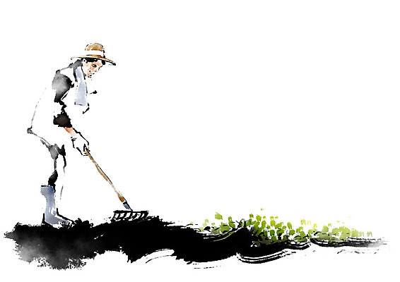 전신 PSD 남자 밭 일러스트 캘리그라피 붓터치 한명 미소 사람 성인 농부 번짐 괭이 밭갈기 성인남자한명만 국내일러스트 직업 1 농업 표정 남자한명만 성인남자만 파일형식 효과