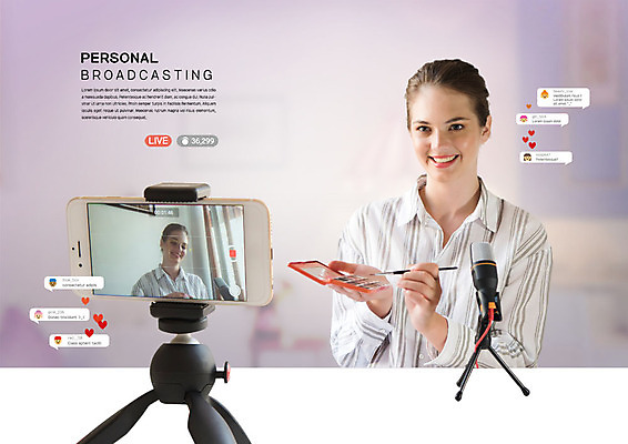 PSD 서양인 외국인 편집이미지 여자 한명 미소 사람 상반신 20대 성인 스마트폰 화장 촬영 마이크 방송 아이섀도 삼각대 채팅 성인여자한명만 인터넷방송 크리에이터 뷰티크리에이터 이미지편집 직업 1 음향기기 표정 인종 청년 핸드폰 스마트기기 뷰티 화장품 여자한명만 성인여자만 파일형식 1인미디어