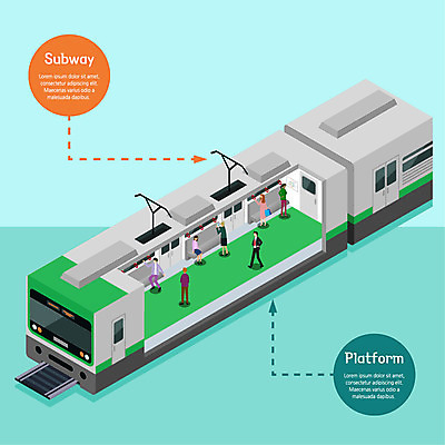 전신 여자 남자 일러스트 손잡이 서기 사람 앉기 여러명 성인 전철 플랫폼 아이소메트릭 국내일러스트 AI파일 육상교통 다수 교통시설 모션 대중교통 파일형식 벡터