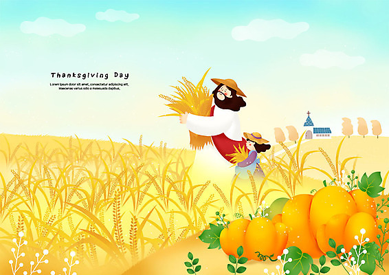 PSD 여자 기독교 어린이 일러스트 호박 논 미소 들기 사람 상반신 두명 교회 수확 추수 벼 가을 추수감사절 벼이삭 국내일러스트 계절 종교 농업 채소 종교건축 모션 곡류 표정 건물 이삭 파일형식