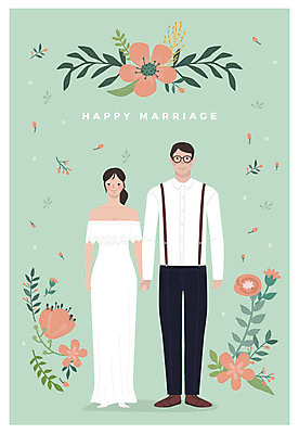 전신 부부 커플 여자 남자 꽃잎 꽃 행복 웨딩드레스 결혼 일러스트 서기 미소 사람 성인 두명 손잡기 청첩장 신랑신부 성인만 국내일러스트 AI파일 식물 드레스 감정 신부_웨딩 신랑 관계 모션 카드_감사 표정 이벤트 파일형식 벡터