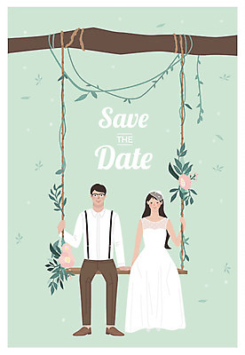 전신 부부 커플 여자 남자 꽃잎 꽃 행복 웨딩드레스 결혼 일러스트 미소 사람 앉기 성인 두명 나뭇가지 그네 청첩장 신랑신부 성인만 국내일러스트 AI파일 나무 식물 드레스 감정 신부_웨딩 신랑 관계 모션 카드_감사 표정 이벤트 파일형식 벡터