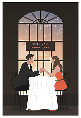 부부 커플 여자 남자 행복 결혼 프로포즈 일러스트 탁자 사람 앉기 상반신 성인 두명 마주보기 손잡기 창가 청첩장 마주앉기 신랑신부 성인만 국내일러스트 AI파일 감정 신부_웨딩 가구 신랑 창문 관계 모션 카드_감사 이벤트 파일형식 벡터