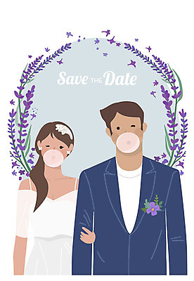 부부 커플 여자 남자 꽃 행복 웨딩드레스 결혼 일러스트 결혼식 사람 상반신 성인 두명 팔짱 껌 청첩장 예복 신랑신부 풍선불기 성인만 국내일러스트 AI파일 식물 드레스 옷 감정 신부_웨딩 신랑 관계 모션 카드_감사 이벤트 불기 파일형식 벡터