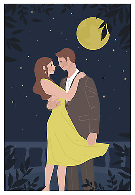부부 커플 여자 남자 행복 별 결혼 일러스트 안기 사랑 미소 사람 상반신 성인 두명 마주보기 보름달 야간 청첩장 신랑신부 성인만 국내일러스트 AI파일 자연요소 감정 신부_웨딩 신랑 관계 모션 카드_감사 표정 이벤트 달 파일형식 벡터