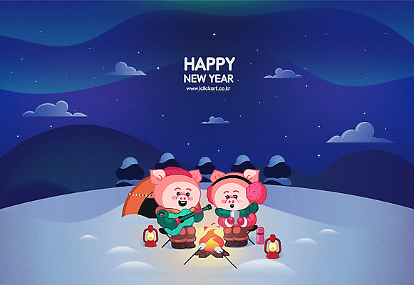 별 연주 일러스트 텐트 사람없음 파란색 캠핑 기타 눈 랜턴 돼지 야간 모닥불 해피뉴이어 돼지캐릭터 기해년 눈덮임 국내일러스트 AI파일 자연요소 음악 컬러 동물캐릭터 컨셉 포유류 불 현악기 레저 날씨 조명 캠핑도구 새해인사 파일형식 벡터 2019년