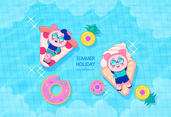 수영복 두마리 일러스트 수영장 사람없음 여름 파란색 선글라스 눕기 돼지 돼지캐릭터 튜브 기해년 국내일러스트 AI파일 옷 계절 안경 컬러 동물캐릭터 2 포유류 모션 파일형식 벡터 2019년