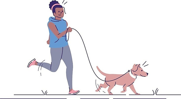 EPS 해외이미지 전신 디자인 여자 반려견 일러스트 한명 성인 반려동물 산책 잡기 개 목줄 성인여자한명만 해외일러스트 동물 1 포유류 모션 휴식 사람 여자한명만 성인여자만 파일형식 벡터 반려용품 이미지허브