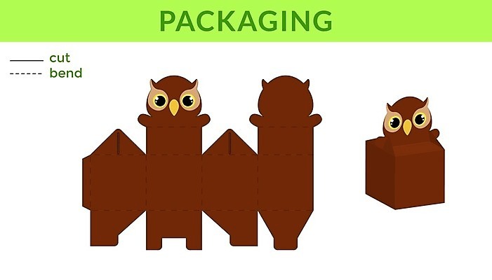 EPS 해외이미지 가방 일러스트 사람없음 종이접기 부엉이 DIY 전개도 해외일러스트 잡화 종이 조류 취미 접기 파일형식 벡터 이미지허브