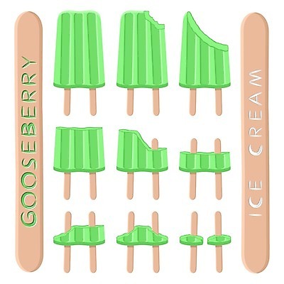 EPS 해외이미지 일러스트 아이스크림 디저트 사람없음 초록색 세트 막대기 해외일러스트 음식 컬러 파일형식 벡터 이미지허브