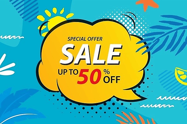 EPS 해외이미지 영어 하늘색 말풍선 잎 일러스트 사람없음 노란색 세일 해외일러스트 식물 문자 컬러 파란색 파일형식 벡터 이미지허브