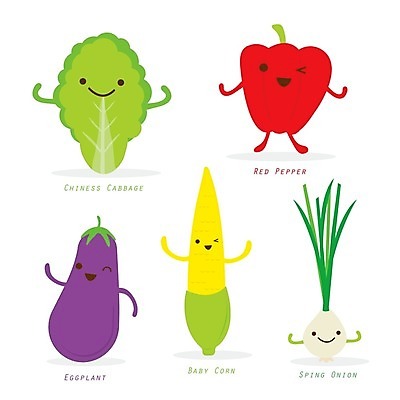 EPS 해외이미지 캐릭터 일러스트 가지 양파 파프리카 사람없음 상추 베이비콘 해외일러스트 일러캐릭터 채소 옥수수 파일형식 벡터 이미지허브