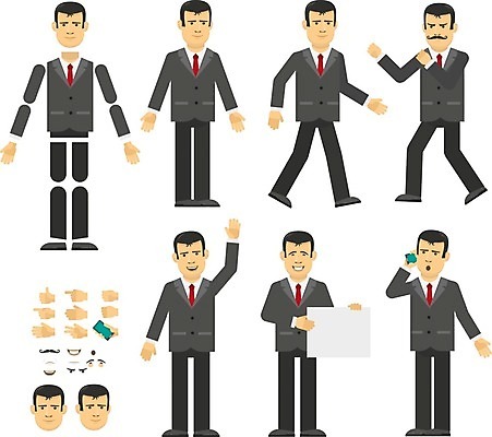 EPS 해외이미지 직업 캐릭터 남자 행복 감정 얼굴 포즈 신체 일러스트 비즈니스 성공 노동자 사람 정장 성인 직장인 비즈니스맨 만화 종업원 콧수염 경영자 고립 관리자 힙스터 해외일러스트 일러캐릭터 옷 패션 컨셉 수염 신체부위 리더 파일형식 벡터 이미지허브