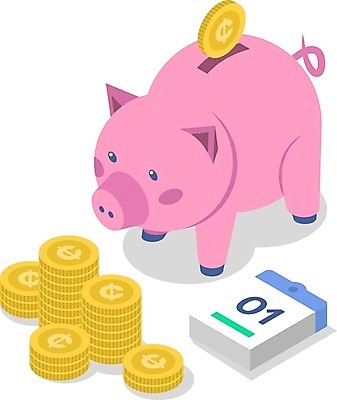 EPS 해외이미지 일러스트 사람없음 동전 저축 돼지저금통 달력 투자 동전탑 해외일러스트 돈 비즈니스 금융 쌓기 저금통 파일형식 벡터 이미지허브