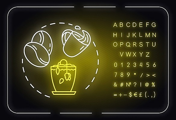 EPS 해외이미지 화분 일러스트 사람없음 원두 커피잔 원예 네온 시들음 식물키우기 해외일러스트 커피 잔 취미 파일형식 벡터 이미지허브