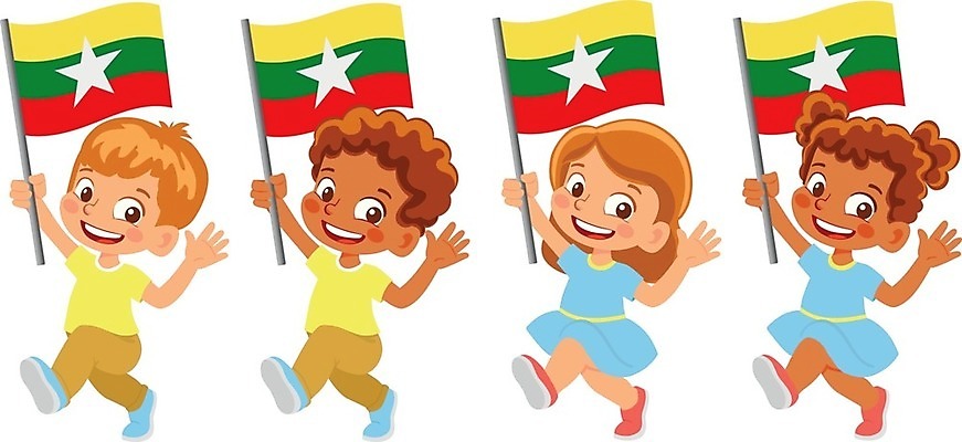 EPS 해외이미지 클립아트 손 배너 물결 어린이 일러스트 축제 축하 깃발 심볼 바둑 미얀마 해외일러스트 아시아 컨셉 놀이 사람 신체부위 파일형식 벡터 나라 이미지허브