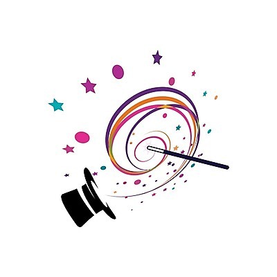 EPS 해외이미지 별 일러스트 사람없음 마술 마술봉 마술사모자 마술쇼 해외일러스트 자연요소 모자_잡화 마술도구 파일형식 벡터 이미지허브