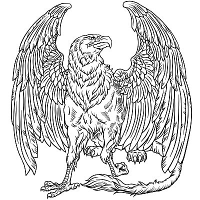 EPS 해외이미지 동물 날개 일러스트 조류 생물 흑백 앉기 중세 사자 신비 윤곽 독수리 신화 공상 몬스터 해외일러스트 컨셉 포유류 모션 촬영기법 역사 파일형식 벡터 이미지허브