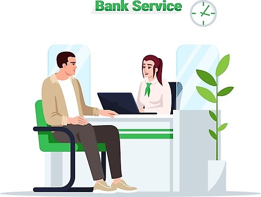 EPS 해외이미지 전신 여자 남자 일러스트 대화 앉기 상반신 성인 금융 상담원 고객 책상 직원 상담 은행업무 은행원 성인만 해외일러스트 직업 가구 모션 말하기 사람 경제 사무원 은행_금융 파일형식 벡터 이미지허브