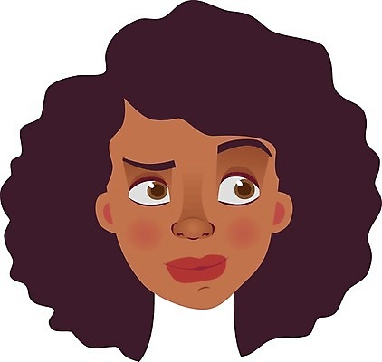 EPS 해외이미지 캐릭터 디자인 여자 얼굴 일러스트 사람 10대 머리 검은색 플랫 만화 고민 불만 고립 불평 표현성 해외일러스트 일러캐릭터 감정 컬러 청소년 신체부위 파일형식 벡터 이미지허브