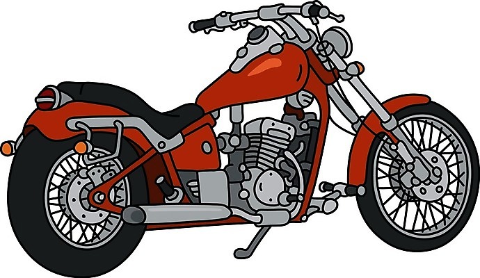 EPS 해외이미지 일러스트 사람없음 빨간색 오토바이 해외일러스트 컬러 바이크 파일형식 벡터 이미지허브