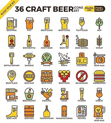 EPS 해외이미지 일러스트 맥주 사람없음 그래픽 세트 노란색 파티 바구니 햄버거 칵테일 소시지 건배 보리 맥주잔 캔맥주 맥주통 해외일러스트 컬러 술잔 곡류 주류 패스트푸드 이벤트 가공식품 캔 파일형식 벡터 이미지허브