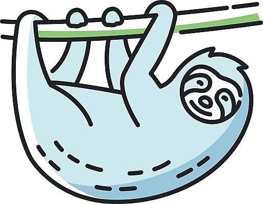 EPS 해외이미지 하늘색 일러스트 매달리기 사람없음 귀여움 플랫 덩굴 나무늘보 해외일러스트 식물 동물 컨셉 모션 파란색 파일형식 벡터 이미지허브