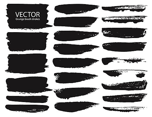 EPS 해외이미지 백그라운드 일러스트 사람없음 세트 검은색 그래피티 그런지 붓칠 해외일러스트 컬러 낙서 그림 파일형식 벡터 이미지허브